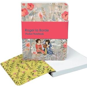 Roger la Borde Pocket Notebook with Floral Design & Two Girls Reading 128 pages